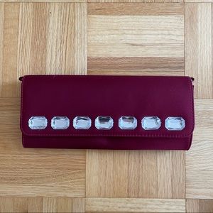 BNWT Red clutch with rhinestones